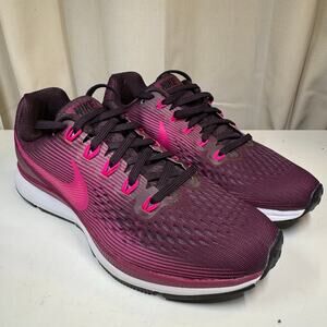 Nike Zoom Pegasus 34 Womens Running Shoes Burgundy Pink US 8 Lightweight Trainer